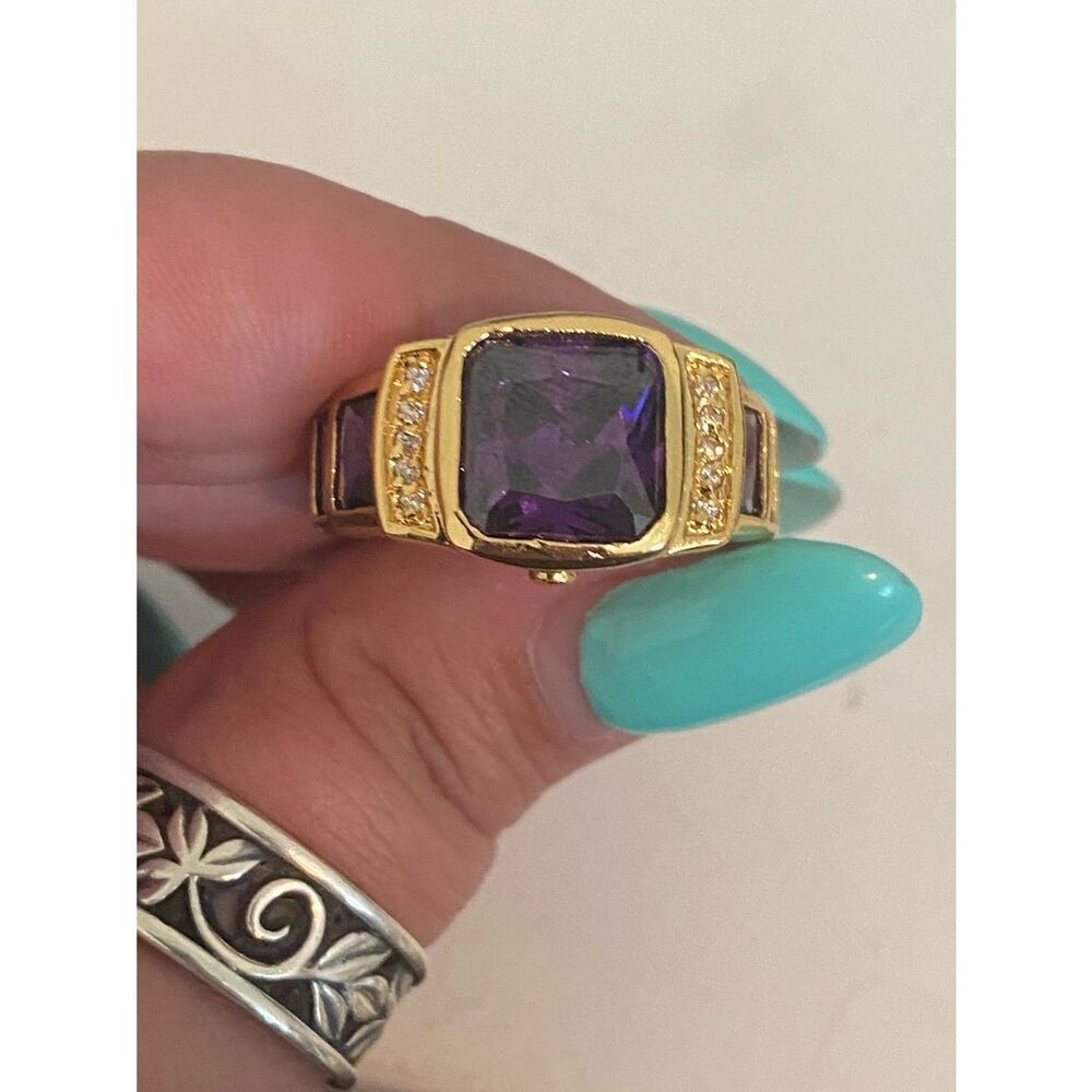 Gold Plated Purple Cocktail Ring